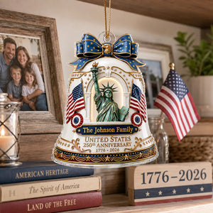 250th Anniversary of Americana - Personalized Acrylic Ornament - Patriotic Christmas in July Decor
