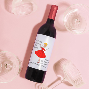 Christmas Wine Label Gift, Holiday Hostess Christmas Decor, Funny Christmas Party Wine Label, Christmas Gift for Mom, White Elephant Label