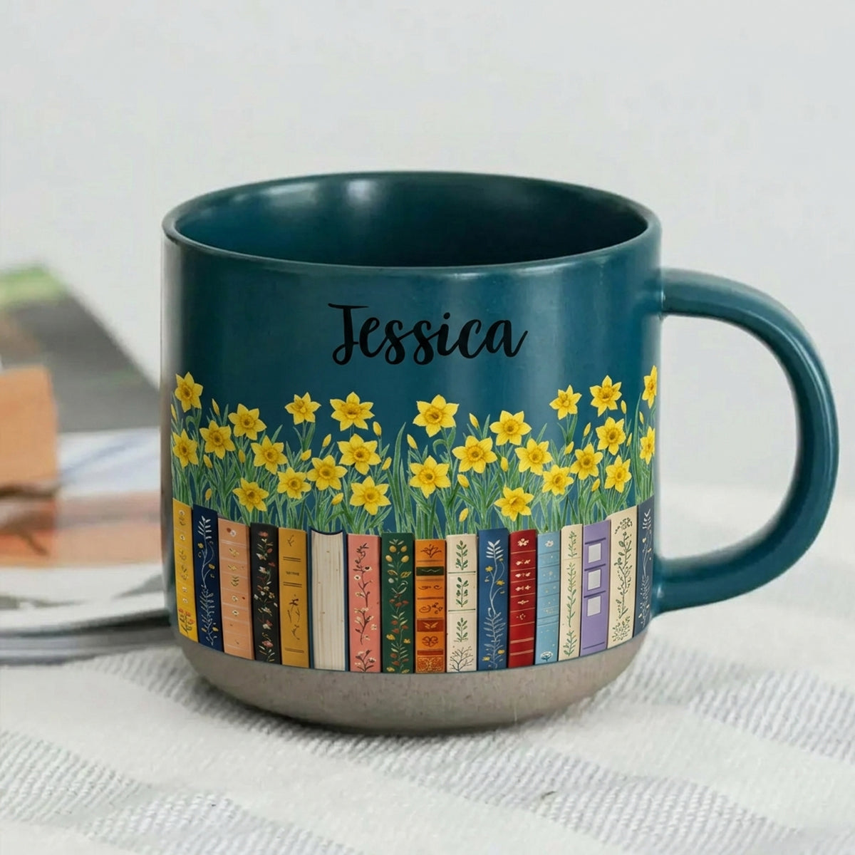 Custom Name & Birthflower For Book Lovers, Book Clubs - Personalized Mug