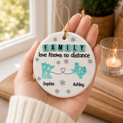 Family Love From Distance  - Personalized Acrylic Ornament