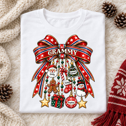 250 Years Of Freedom Christmas Charm Bow - Personalized Shirt - Trendy Christmas Tee