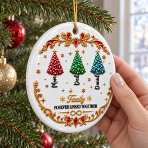 Family Names Christmas Tree - Real 3D Raised Ornament