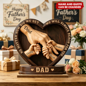 Crafted With Love - Personalized Wooden Plaque, Gifts For Dad, Grandpa