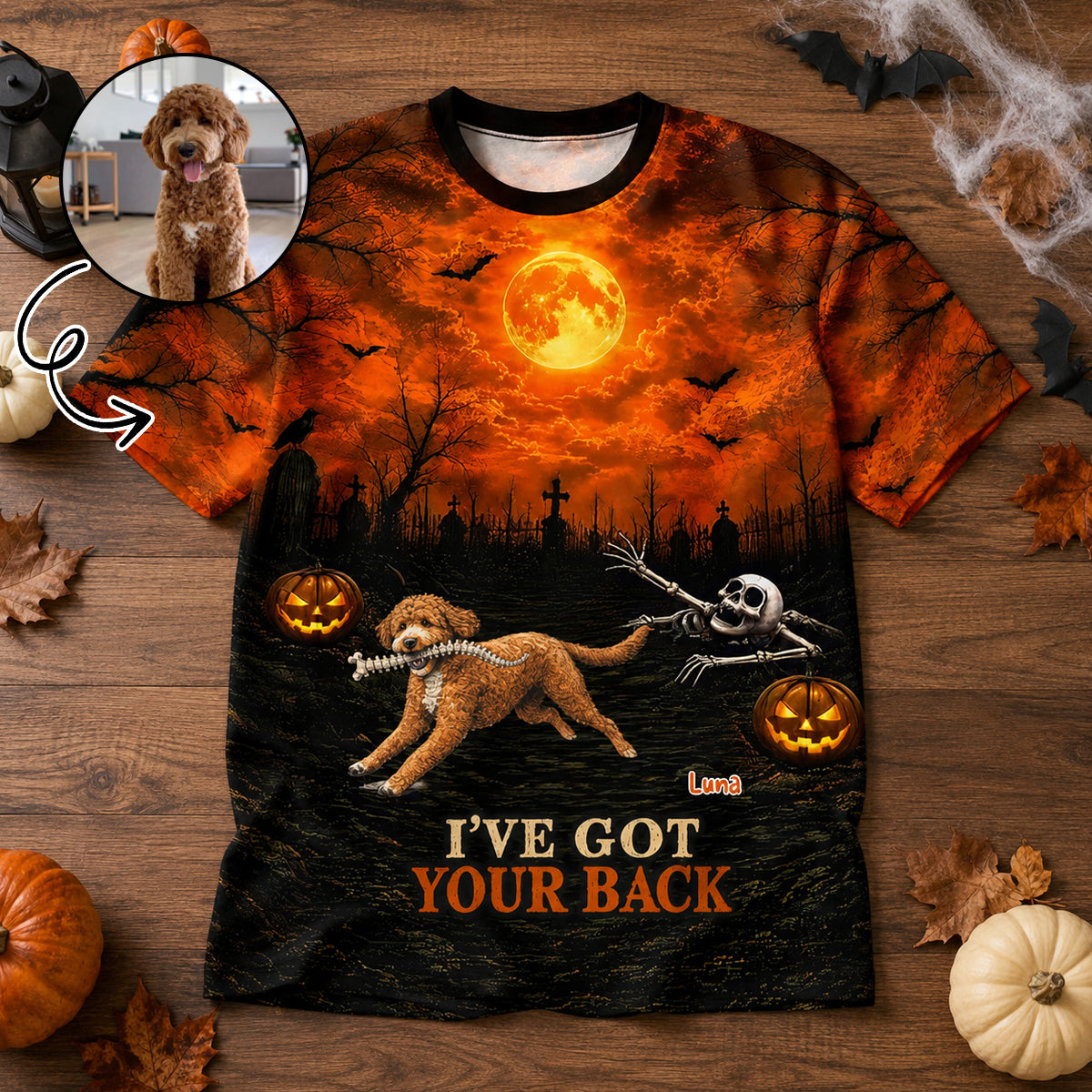 I've Got Your Back Dog Stealing Backbone From Your Photo - Personalized 3D Shirt - Funny Halloween Costume For Dog Lovers