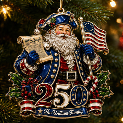 Anniversary Usa Christmas Ornament 2026 - Real 3D Raised Ornament