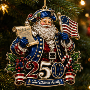Anniversary Usa Christmas Ornament 2026 - Real 3D Raised Ornament