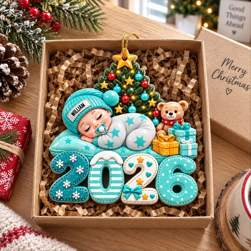 First Christmas Baby Sleeping Gift For New Mom, Baby - Personalized Custom Shaped Acrylic Ornament