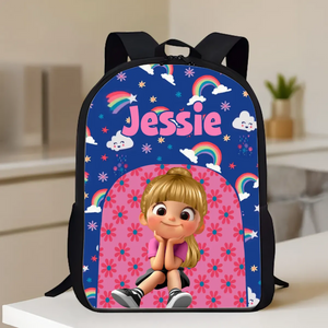 Rainbow Dinosaur Unicorn Personalized Kid Backpack, Back to School Backpack for Girls