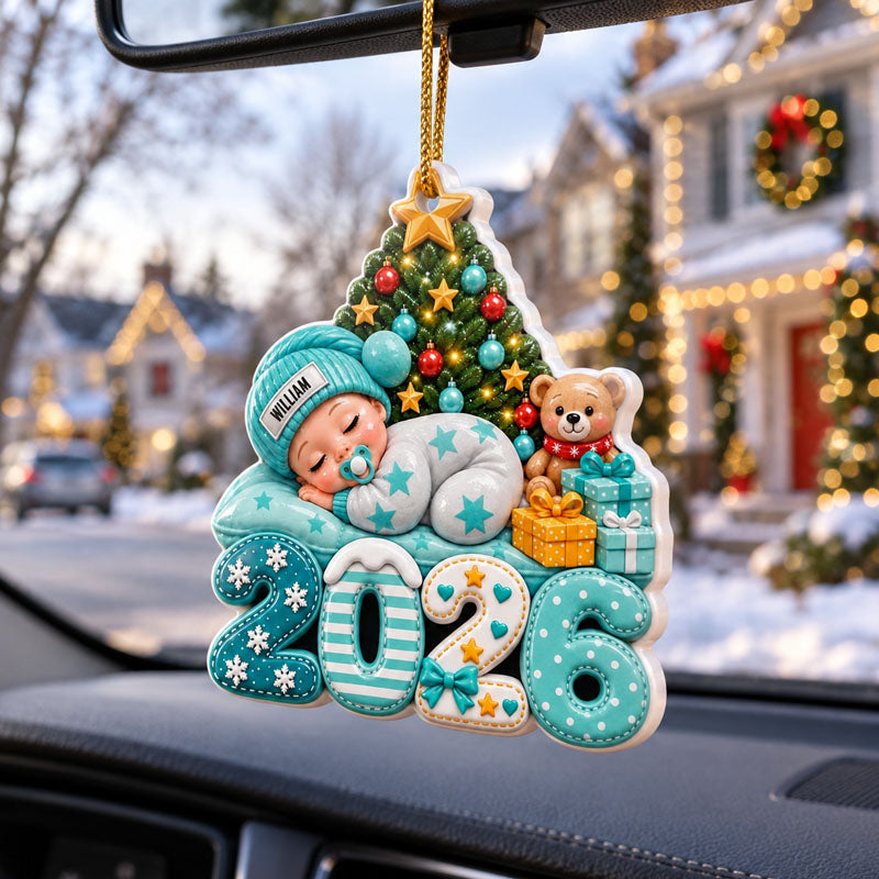 First Christmas Baby Sleeping Gift For New Mom, Baby - Personalized Custom Shaped Acrylic Ornament