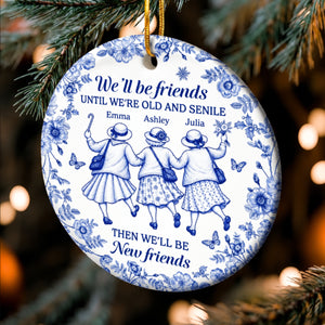 Custom Ceramic Ornament - Personalized Best Friend Christmas Birthday Gifts For Women, Besties, Sisters, BFF - Always In Step