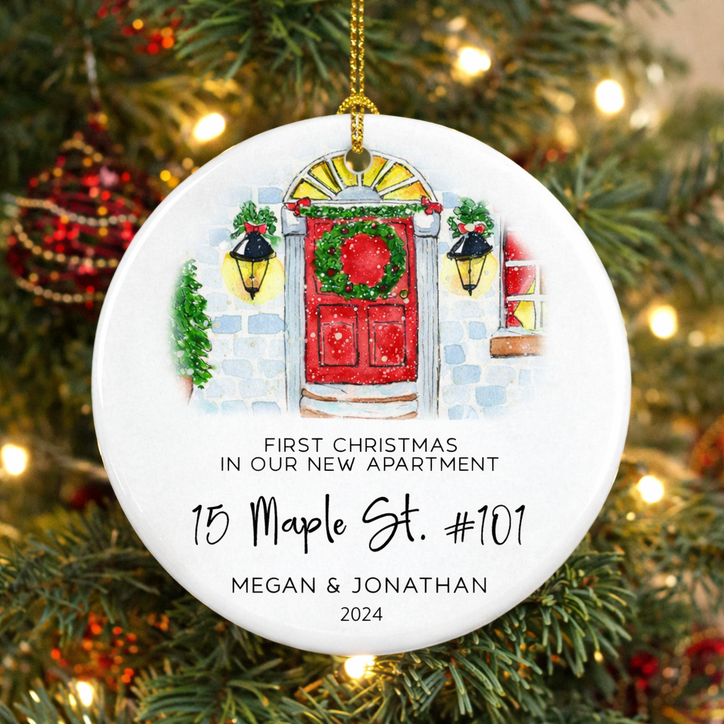 Our First Apartment Christmas - Personalized Ornament - Christmas Gift For Couple, Family, Apartment Homeowner Gift