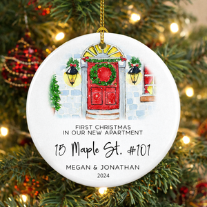 Our First Apartment Christmas - Personalized Ornament - Christmas Gift For Couple, Family, Apartment Homeowner Gift