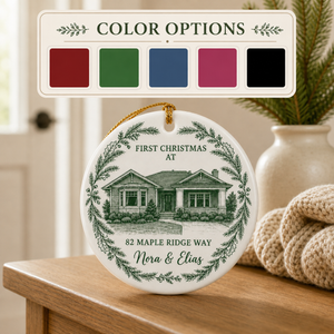 First Christmas at Our Home – Personalized Photo Ornament – Christmas Gift