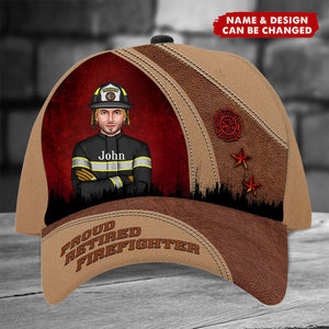 Proud Retired Firefighter - Personalized Classic Cap - Father's Day Gift For Firefighter Dad