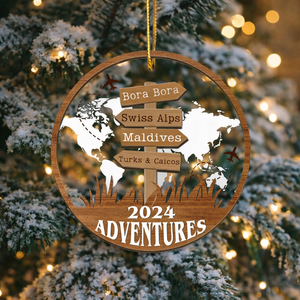 Personalized Travel Adventure Ornament, Custom Traveling Destination Ornament, Travel Gift, Christmas Gift, Gift for Travelers