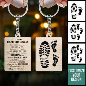 To My Bonus Dad - Personalized Acrylic Keychain - Gift For Father, Step Dad