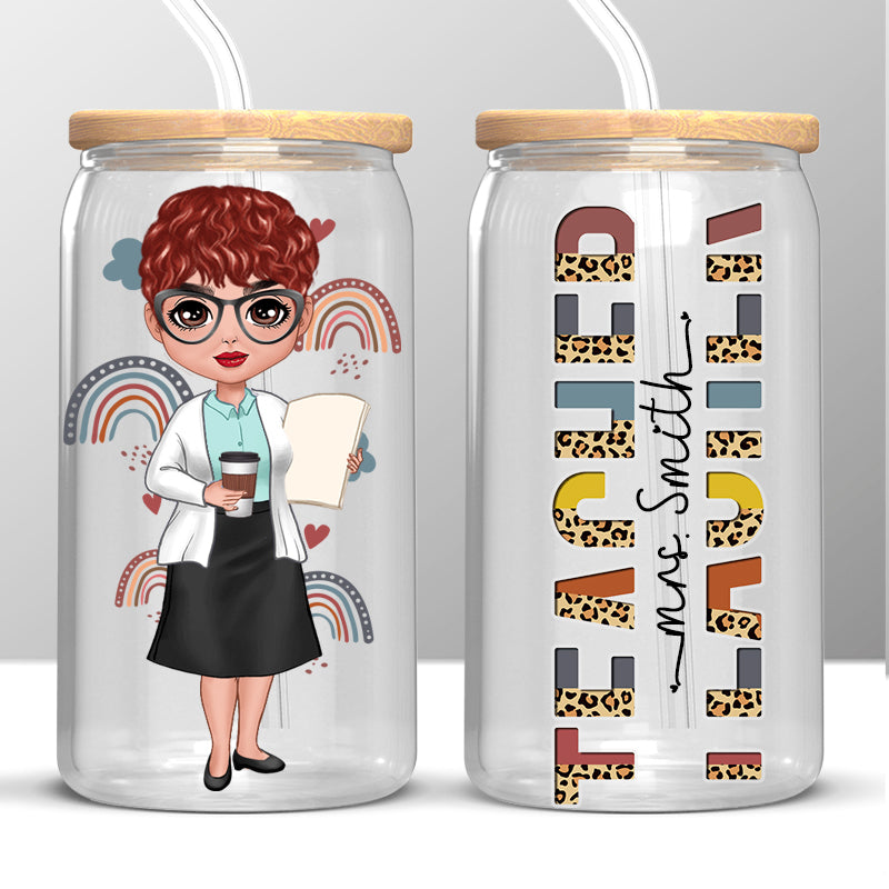 Best Teacher Ever - Teacher Personalized Custom Glass Cup, Iced Coffee Cup - Gift For Teacher, Back To School
