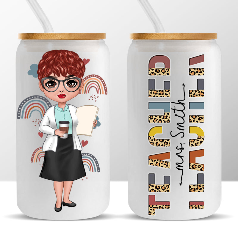 Best Teacher Ever - Teacher Personalized Custom Glass Cup, Iced Coffee Cup - Gift For Teacher, Back To School