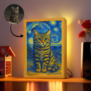 Personalized Cats Night Light , Custom Cat Photo, Cat Lover Gift, Pet Gift for Him Led Night Light Home Bedside Table Room Decor Friends Kids Birthday Gifts Moon Lamp