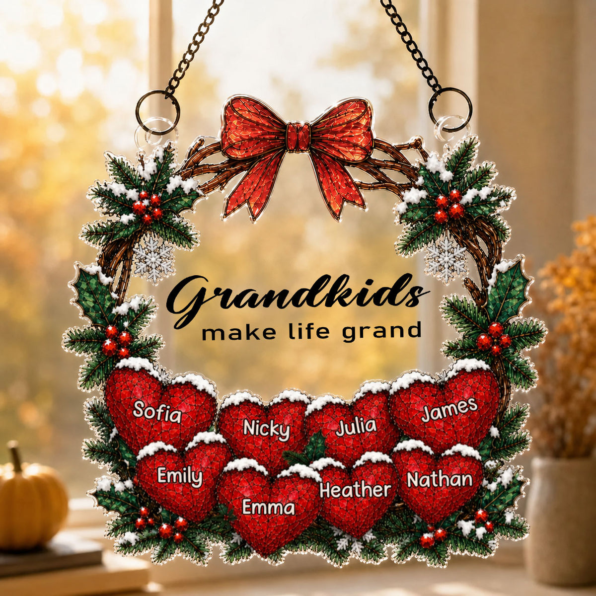 Grandma Little Snow - Personalized Suncatcher - Christmas Decoration