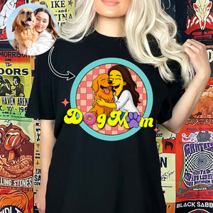 Dog Mom Simpsonized Portrait Custom Your Photo - Personalized Photo Shirt Gift For Dog Mom, Dog Lovers, Birthday Gift