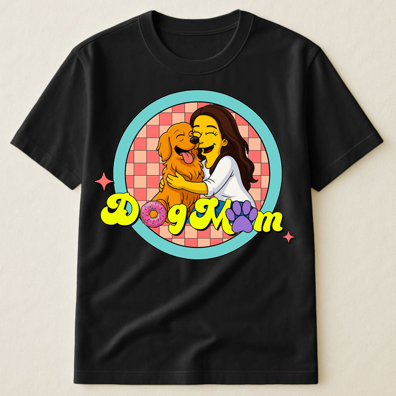 Dog Mom Simpsonized Portrait Custom Your Photo - Personalized Photo Shirt Gift For Dog Mom, Dog Lovers, Birthday Gift