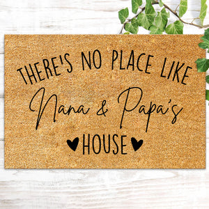 There's No Place Like Grandma and Grandpa's House, Grandparents Day Gift, Welcome Door Mat,Home Doormat,Fathers Day,Mothers Day,Grandma Gift