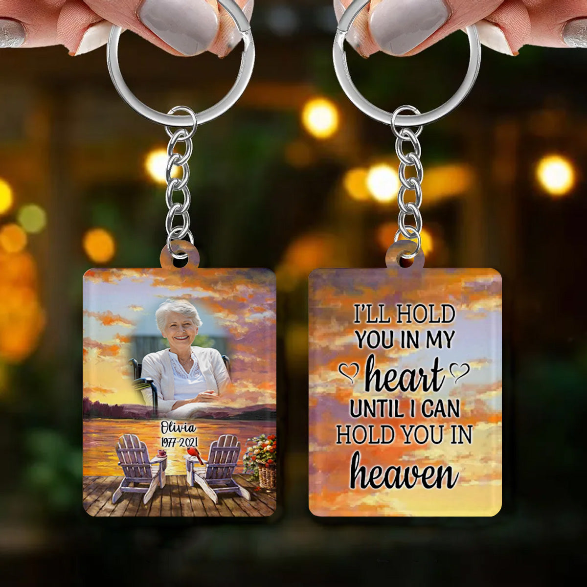 Customized Memorial Keychain-Memory Keyrings-Bereavement Photo Gifts