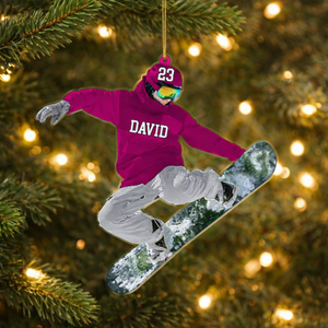 Personalized Snowboarding Athletes Skis Christmas Ornament, Gift For Ski Lovers