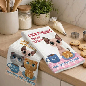 Human Servant Kitchen Towel - Personalized Birthday Gifts For Cat Lovers -  Kitchen Towel