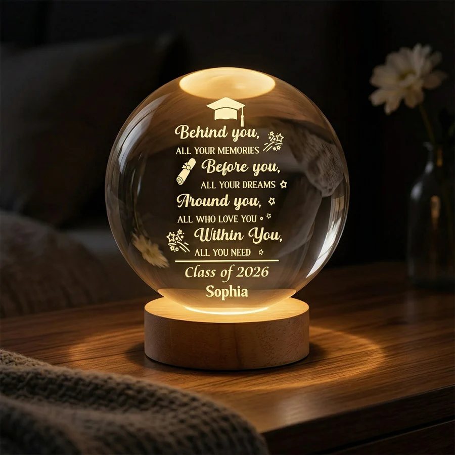Before You All Your Dreams Graduation - Personalized Crystal Ball LED Night Light