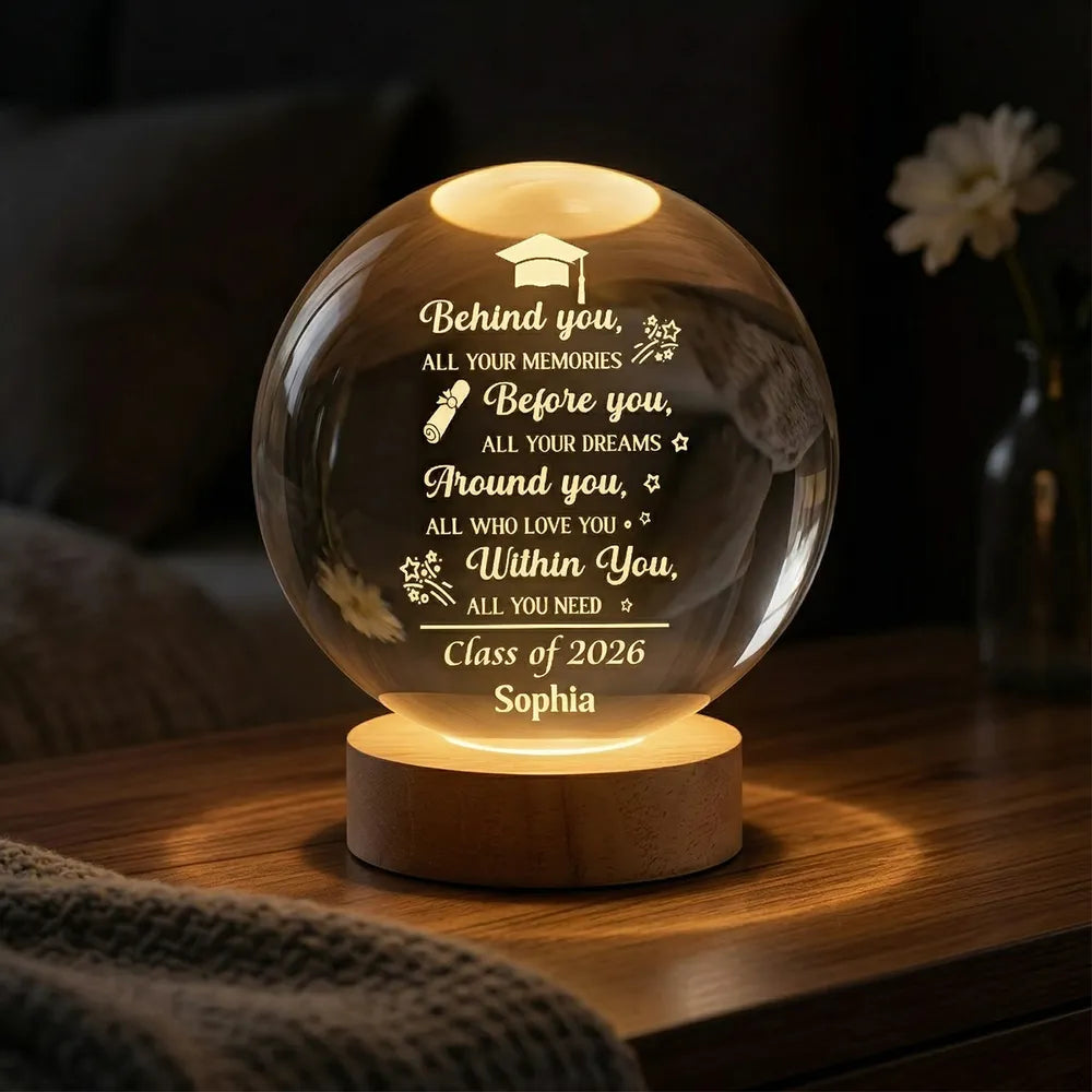 Before You All Your Dreams Graduation - Personalized Crystal Ball LED Night Light