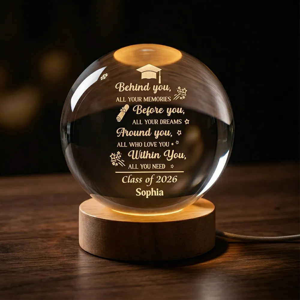 Before You All Your Dreams Graduation - Personalized Crystal Ball LED Night Light