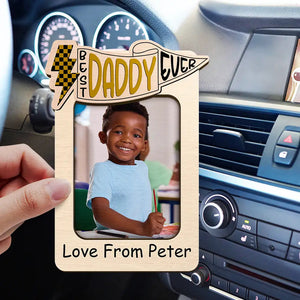 Custom Photo Best Dad Ever - Personalized Custom Shaped Car Visor Clip