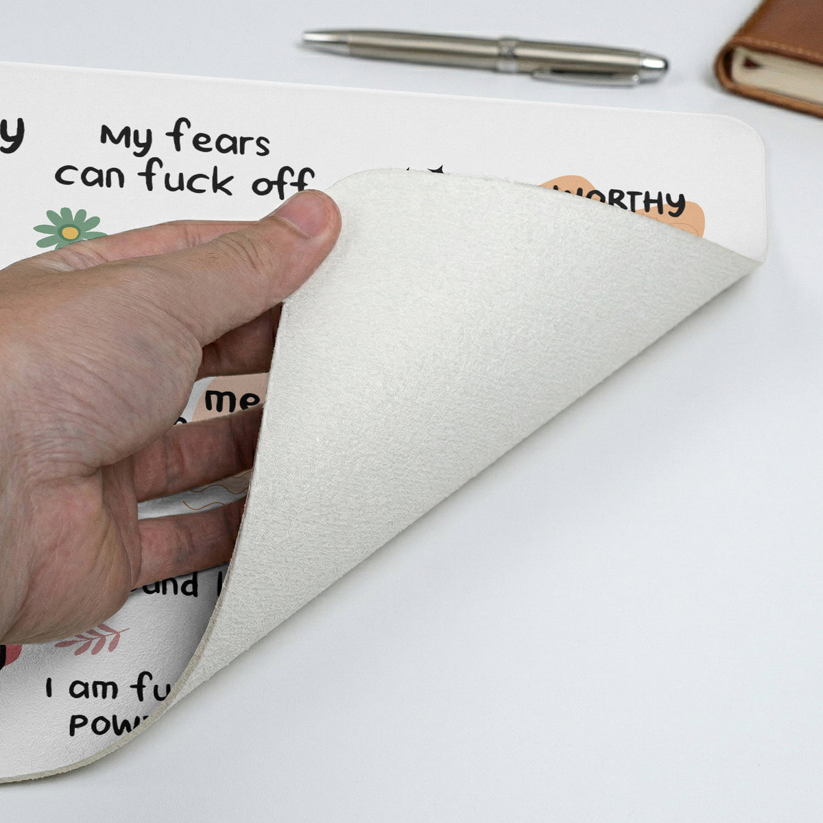Funny Large Desk Mat - Bad B*Tch Affirmations - For Coworkers, Friends, Self Gift - Personalized Desk Mat