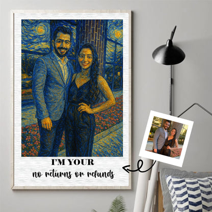 Custom Photo Vertical Poster - Personalized Anniversary Wedding Gifts For Husband And Wife, Him And Her - Vintage Love, Endless Joy