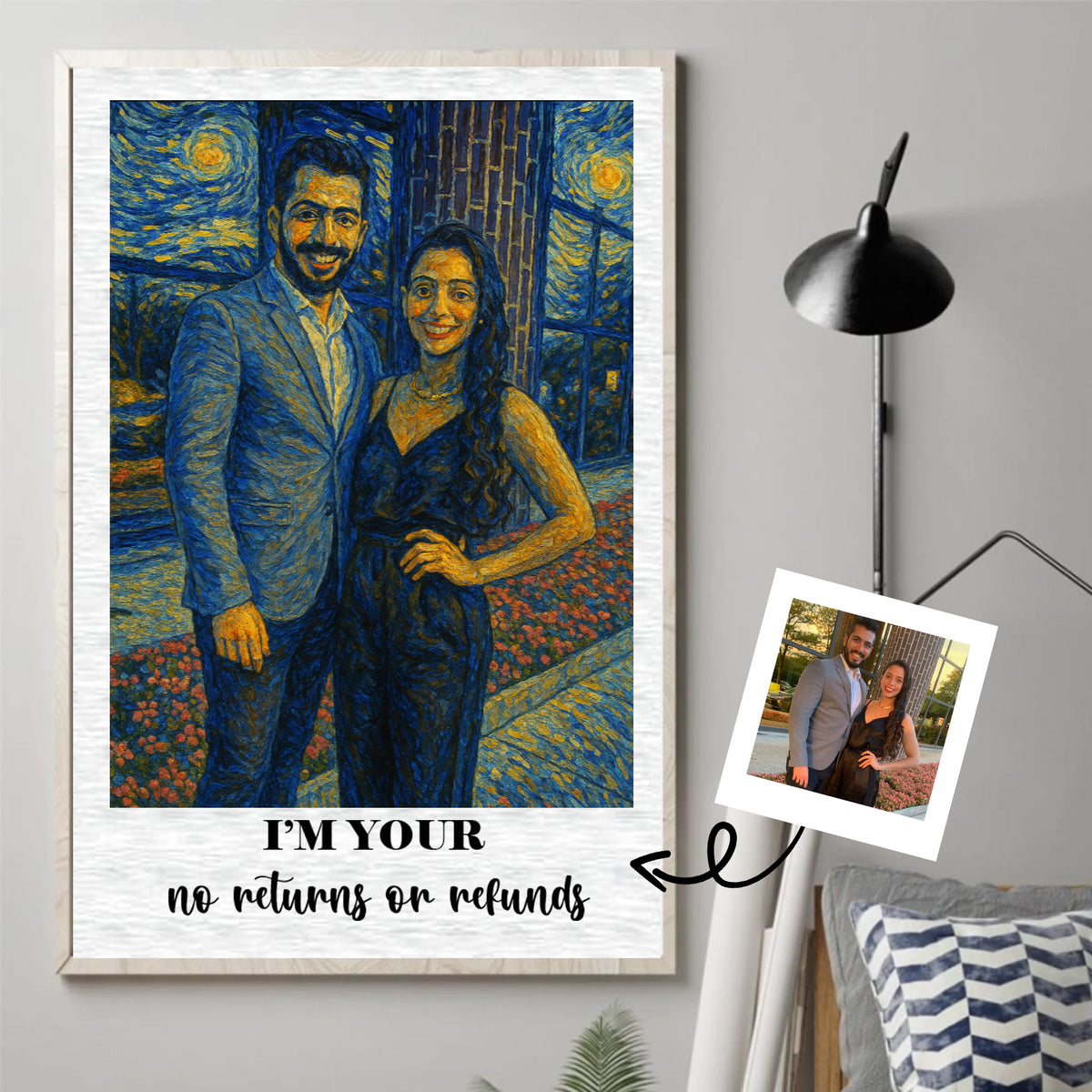 Custom Photo Vertical Poster - Personalized Anniversary Wedding Gifts For Husband And Wife, Him And Her - Vintage Love, Endless Joy
