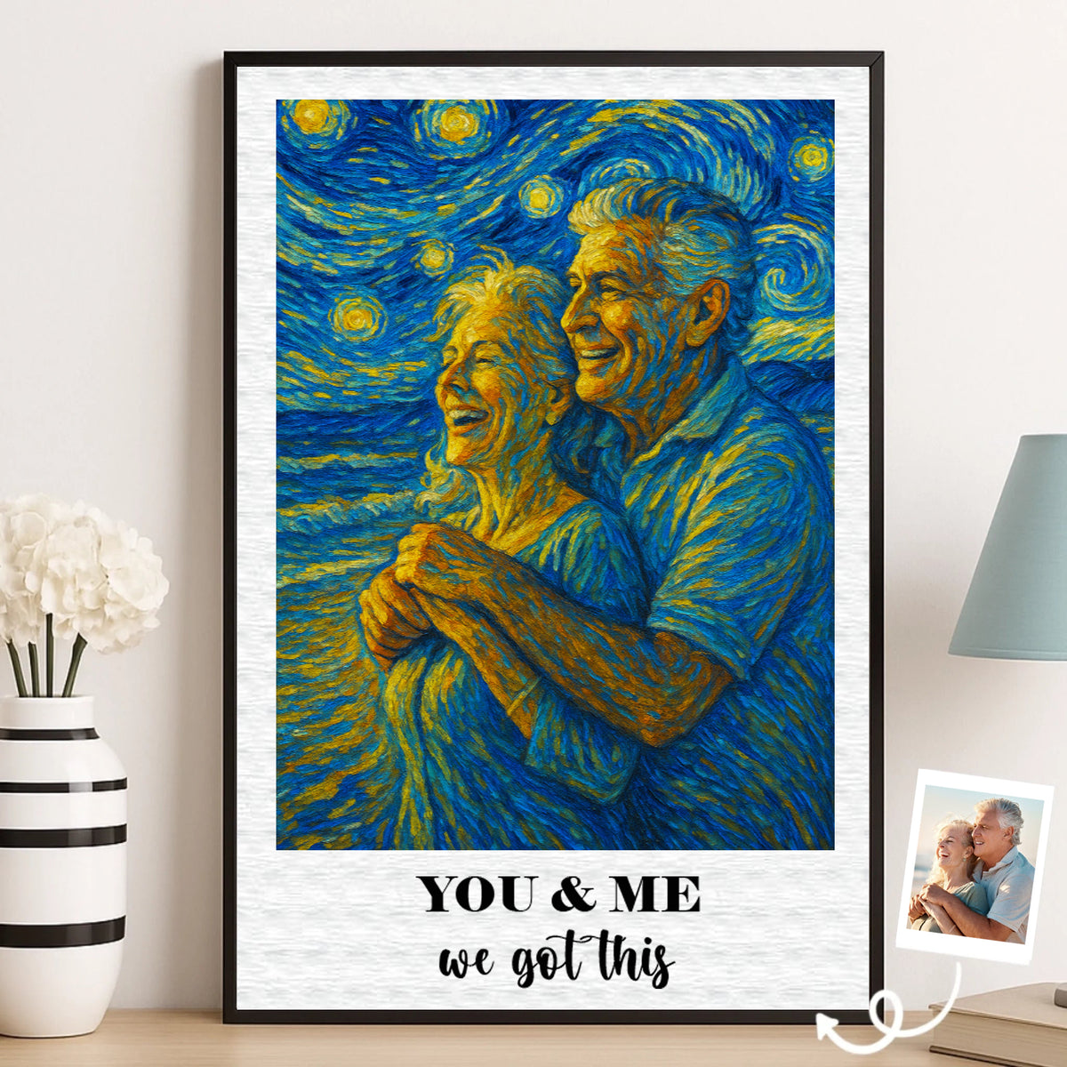 Custom Photo Vertical Poster - Personalized Anniversary Wedding Gifts For Husband And Wife, Him And Her - Vintage Love, Endless Joy
