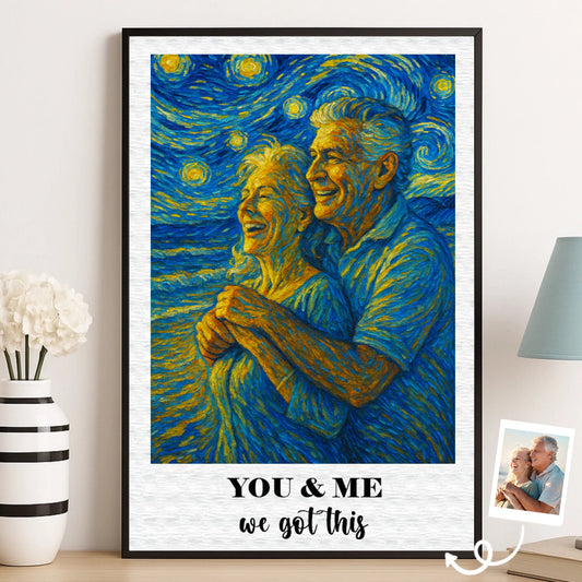 Custom Photo Vertical Poster - Personalized Anniversary Wedding Gifts For Husband And Wife, Him And Her - Vintage Love, Endless Joy