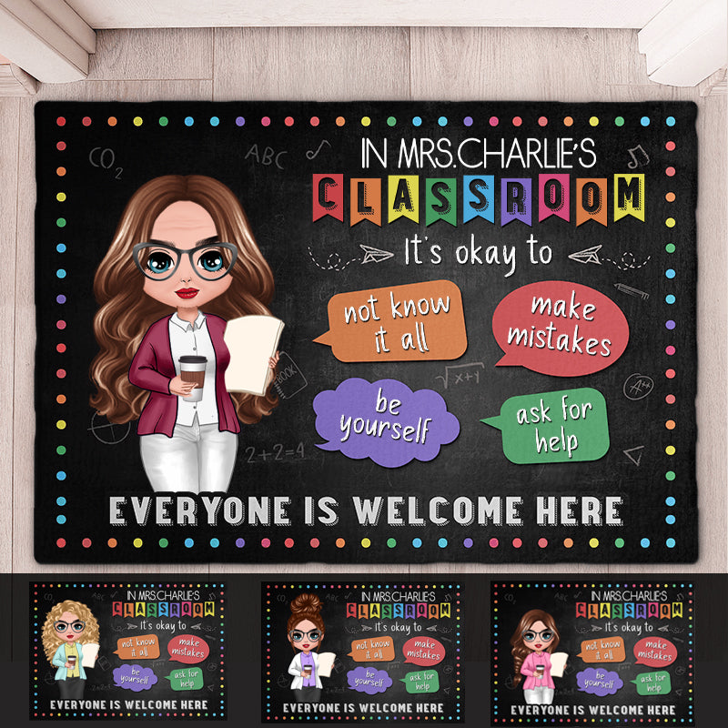 It's Ok To Make Mistakes And Ask For Help - Teacher Personalized Custom Home Decor Decorative Mat - House Warming Gift For Teacher, Back To School