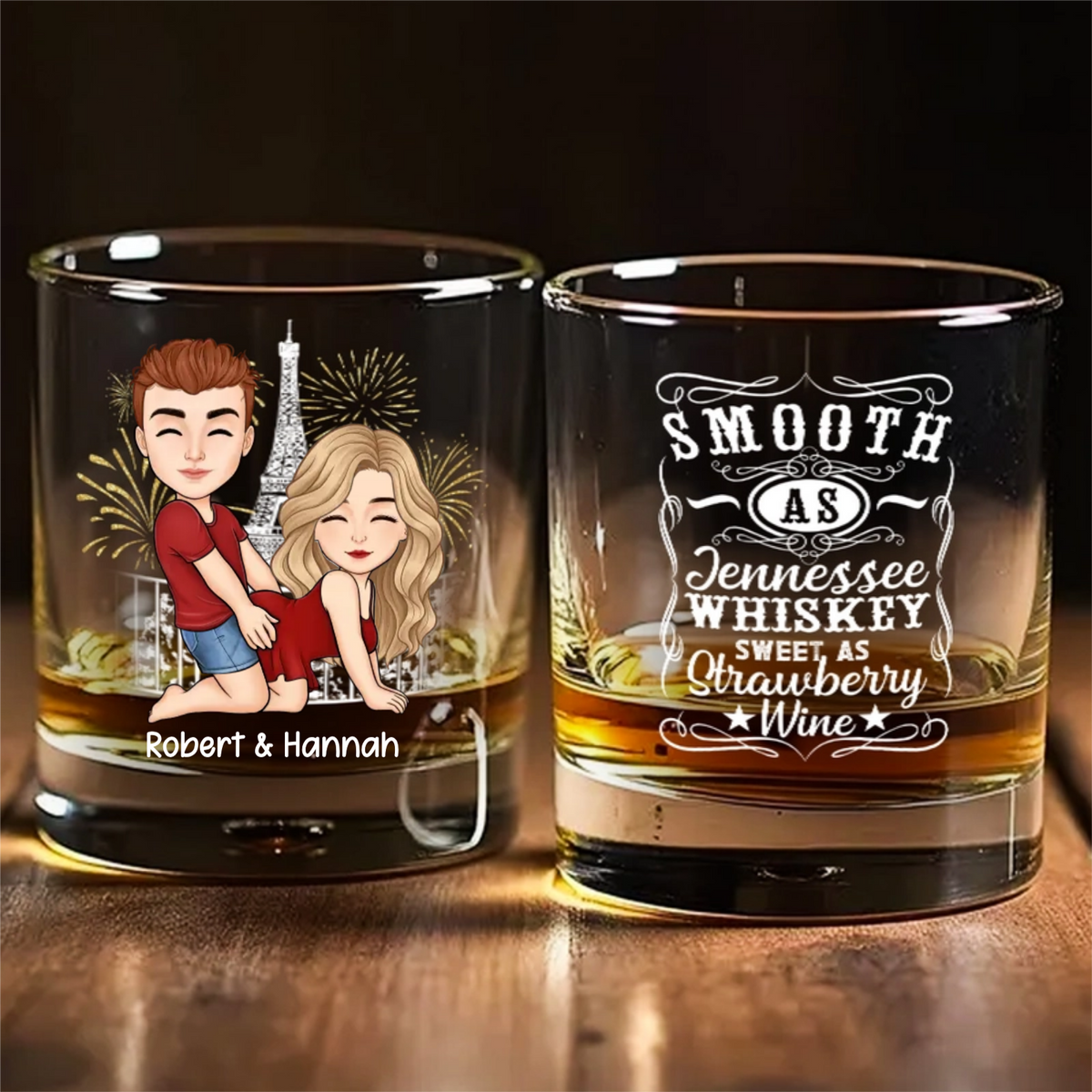 Smooth As Jennessee - Personalized Whiskey Glass - Anniversary, Valentine's Day Gift For Couple