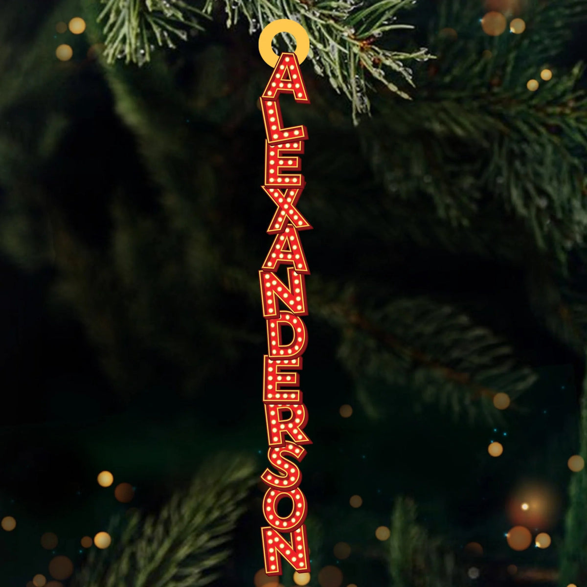 Christmas Marquee Custom Letter Ornament, Christmas, Birthday Gift For Family