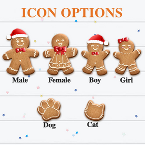 Gingerbread Family With Dog & Cat - Personalized 4D Shaker Ornament - Christmas Gift For Family