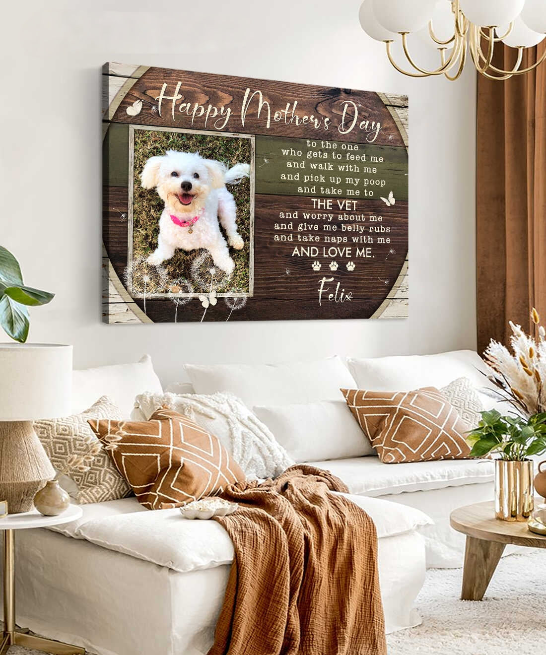 Mother’s Day Gift For Dog Mom, Funny Mother’s Gift from the Dog, Dog Mom Gifts, Custom Photo Canvas