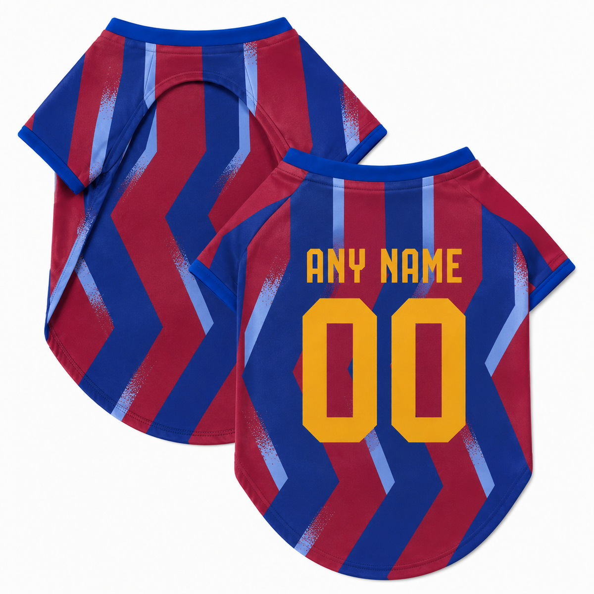 Barcelona Dog T-Shirt Jersey Style Custom Name and Number Pet Clothes Gifts