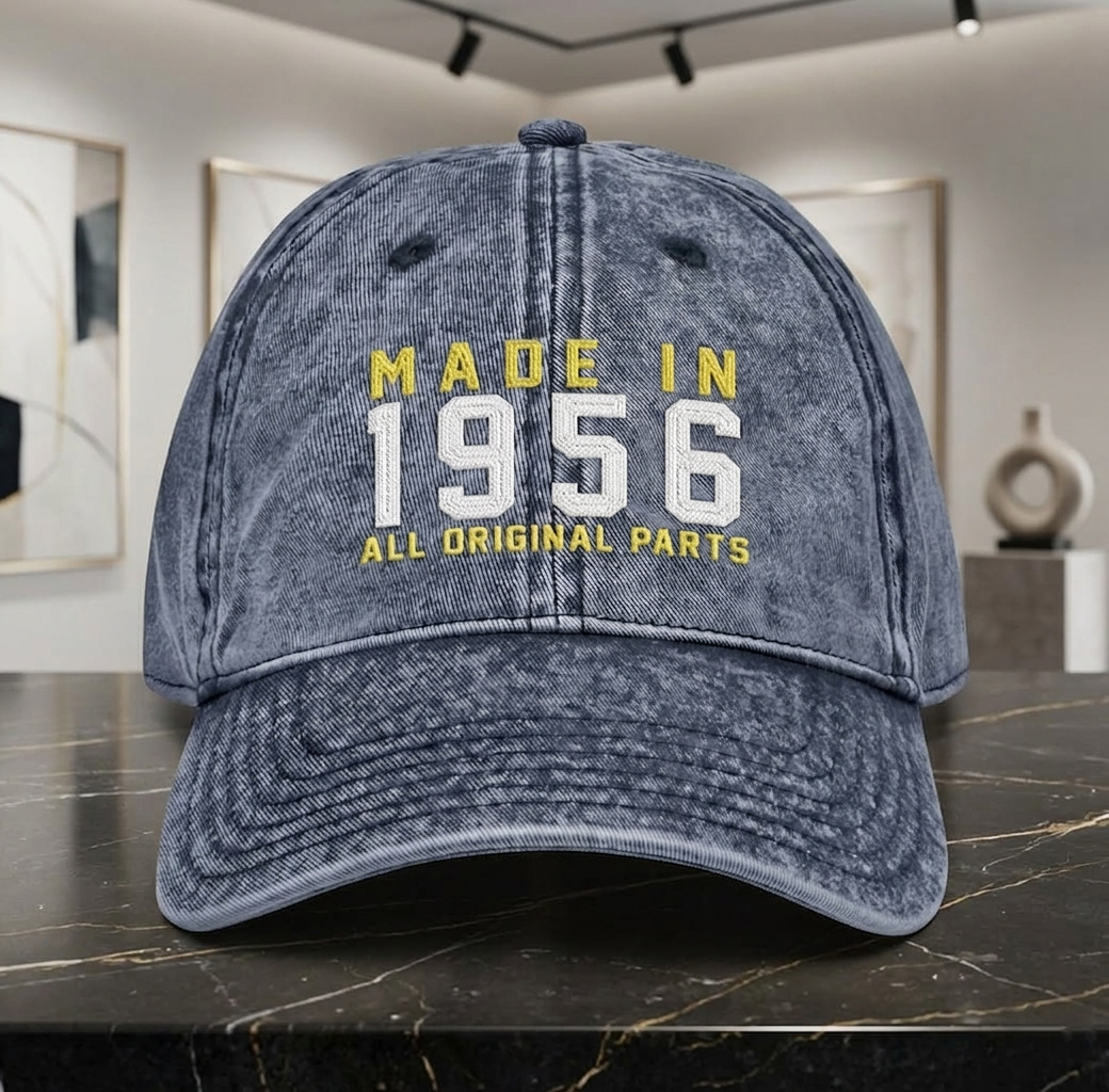 70th Birthday Gift, Vintage Embroidered Hat for 70th Birthday, Born In 1956 Cap
