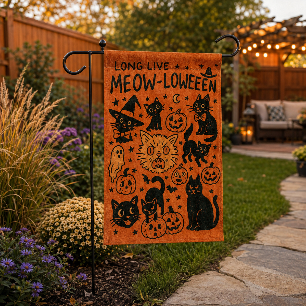 Meowloween Cat Garden Flag: Spooky Pumpkin Decor bb0150c8-78e5-4b1c-879f-386a7b715305-banner-1.png