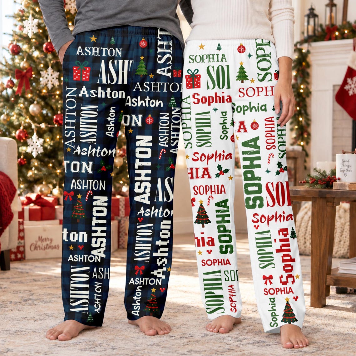 Personalized Christmas Pajama Pants, Custom Name Lounge Pants, Matching Family Holiday Sweatpants bb0ec42d-f5fb-4cf0-a2c2-4e03702a3058-1.jpg