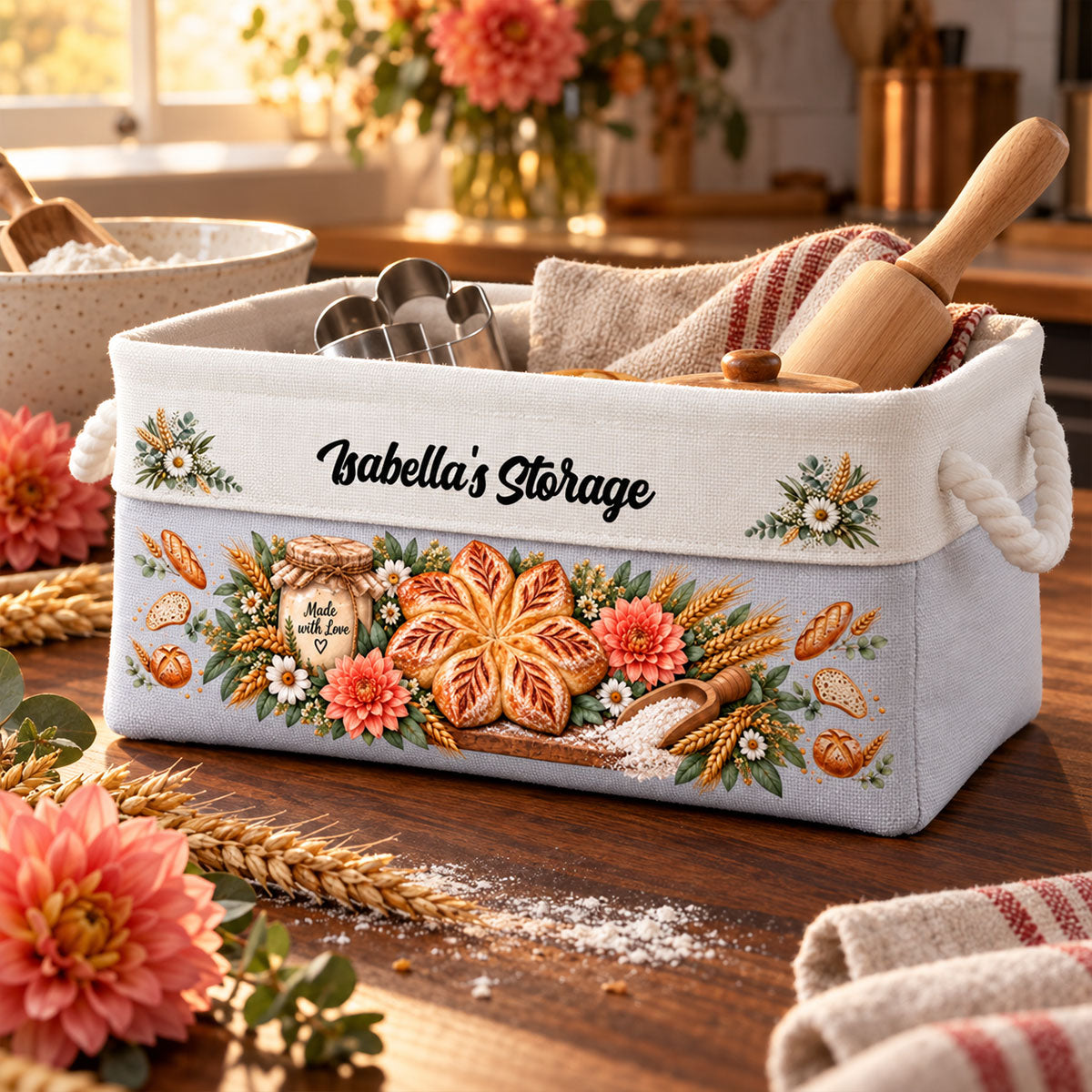 Custom Sourdough Baking Basket Gift For Sourdough Lovers - Personalized Storage Basket bb109566-d102-413d-b626-1b674fb4e0fc-4.jpg