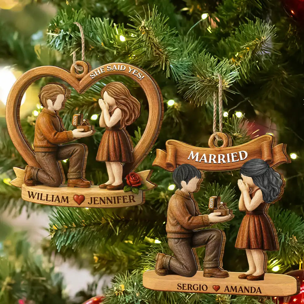 She Said Yes First Christmas Married Engaged Couple - Personalized Custom Shaped Wooden Ornament bb1bbab0-6ecb-40d5-9b77-3a6fbcfb4b46-TK1382-CIN4867_MkWebs5_bd20de5c-498d-4586-bc8f-a87af16d4b5e.jfif